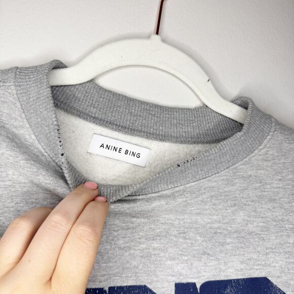 Anine Bing Vintage Eagle Oversized Crew Neck Sweatshirt Medium - Picture 4 of 7